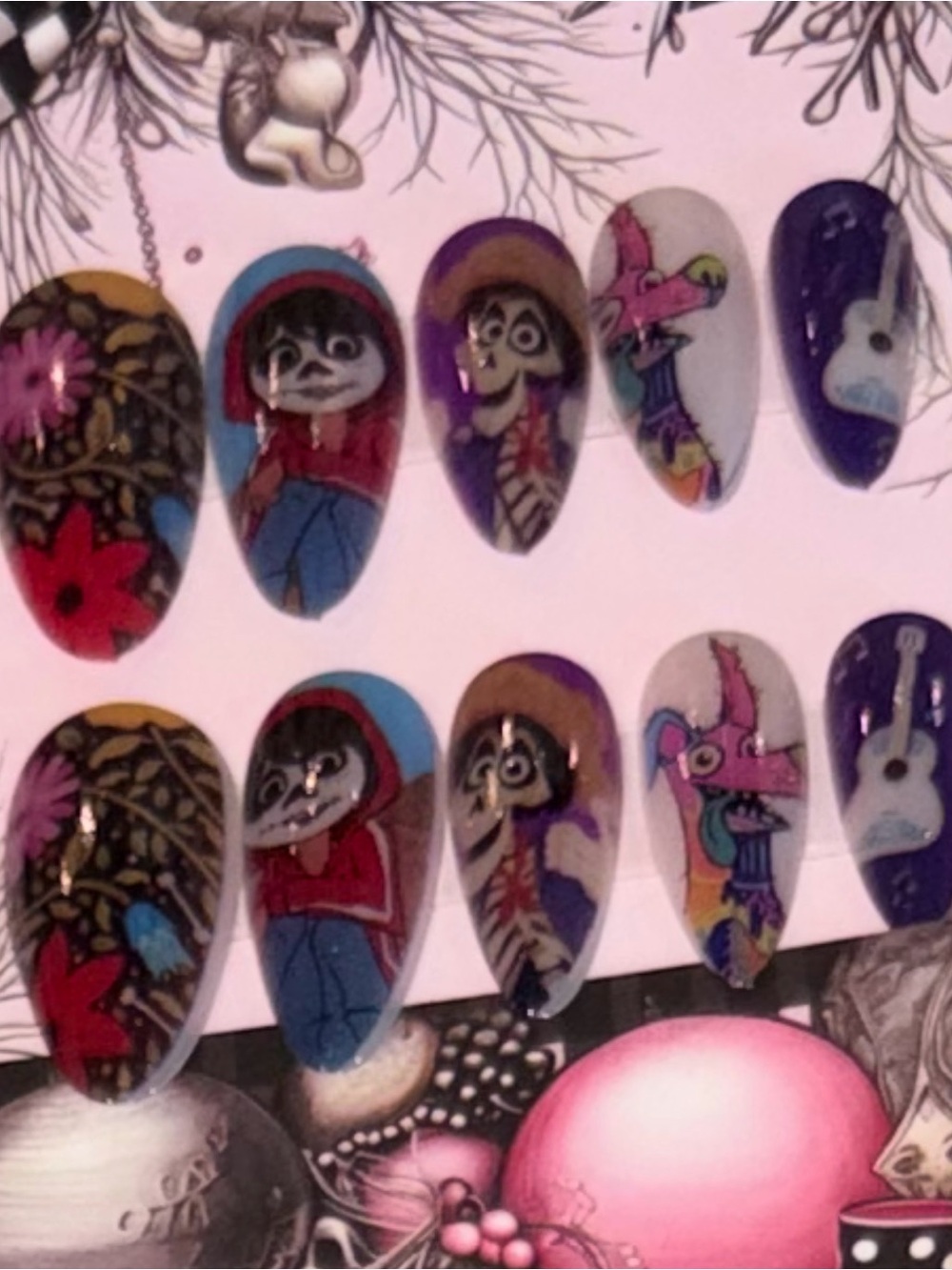 Favorite Characters Press-On Nails — Purple, Blue, Red, Pink, White